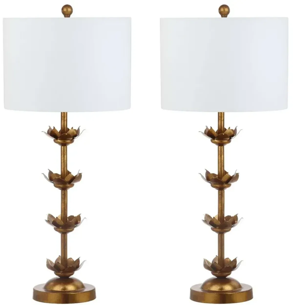 LANI, 32 INCH, ANTIQUE GOLD, IRON TABLE LAMP SET OF 2 W/ USB PORT ?