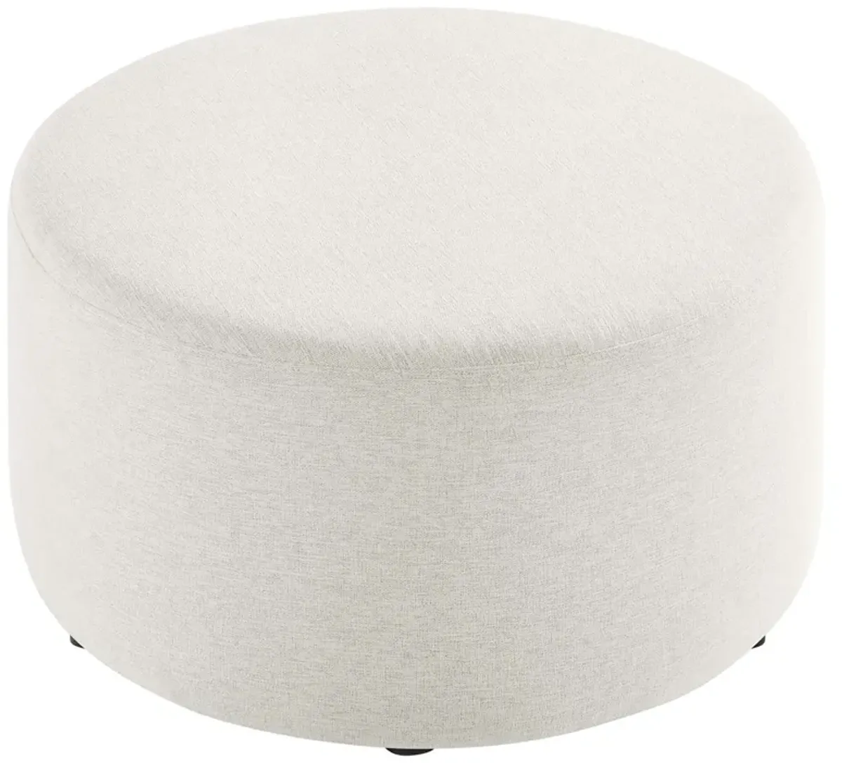 Callum Large 29" Round Woven Heathered Fabric Upholstered Ottoman by Modway