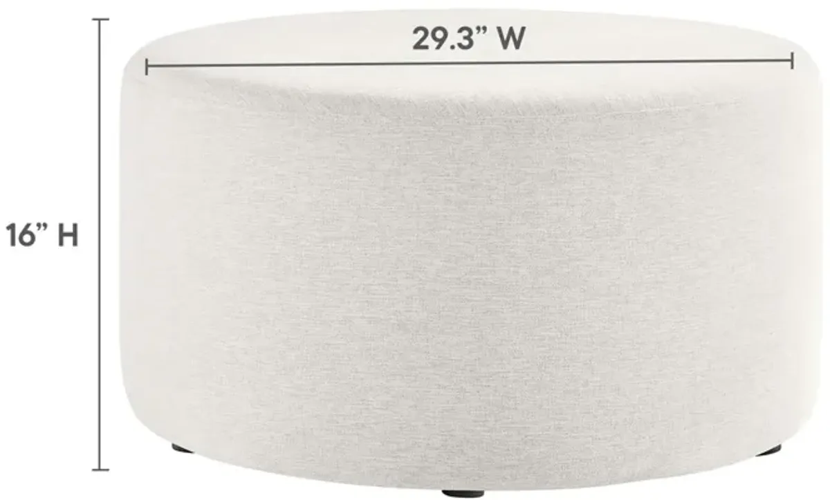 Callum Large 29" Round Woven Heathered Fabric Upholstered Ottoman by Modway