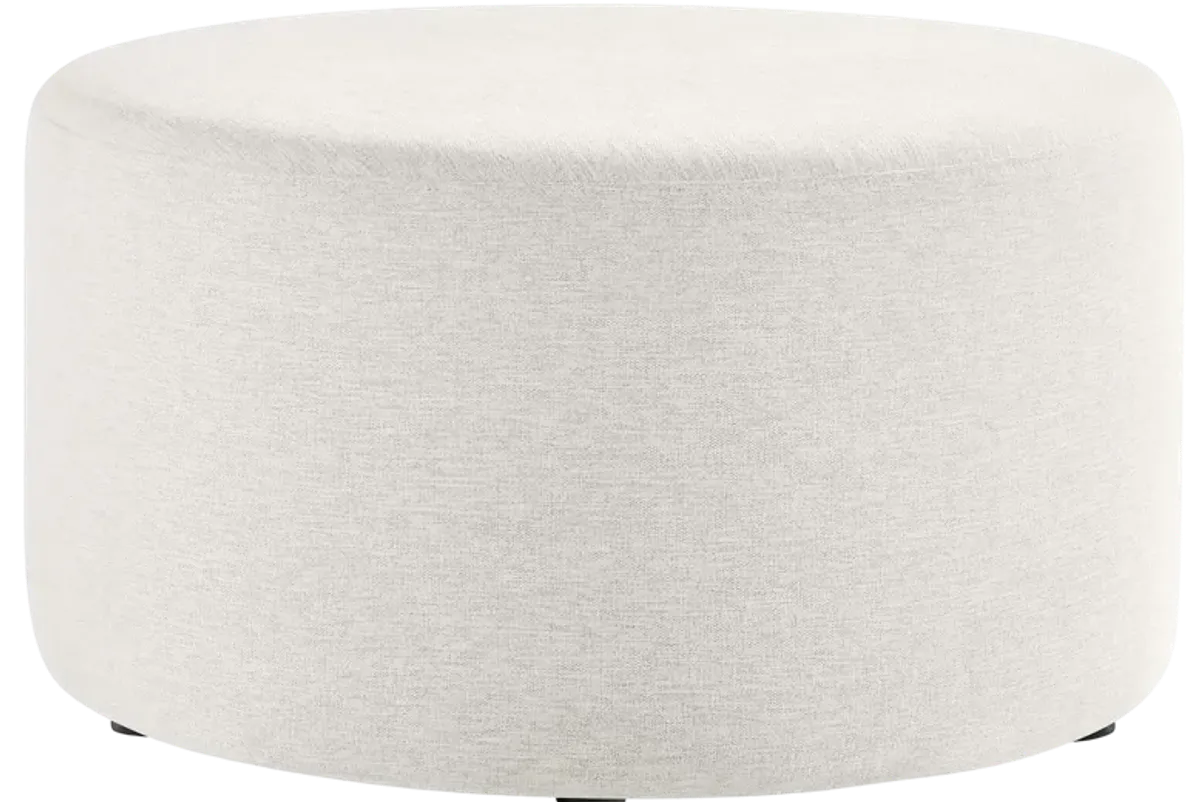 Callum Large 29" Round Woven Heathered Fabric Upholstered Ottoman by Modway