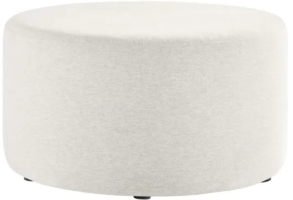 Callum Large 29" Round Woven Heathered Fabric Upholstered Ottoman by Modway