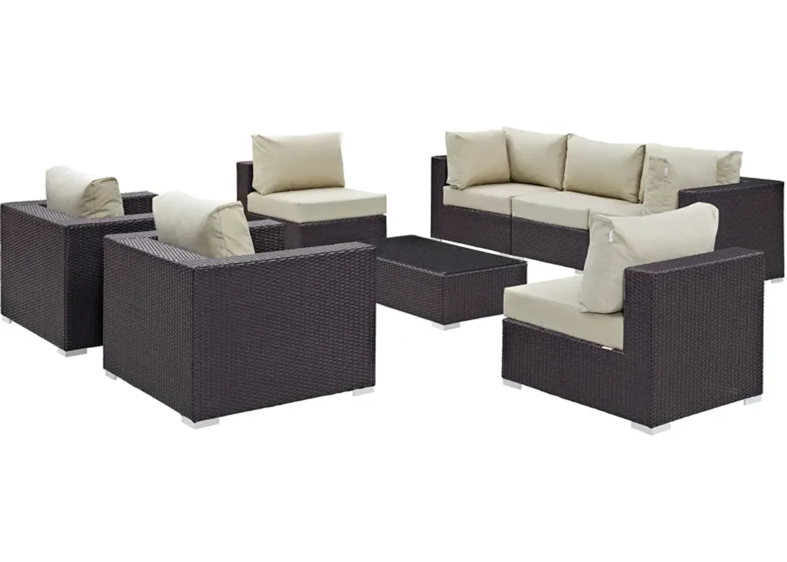 Convene 8 Piece Outdoor Patio Sectional Set