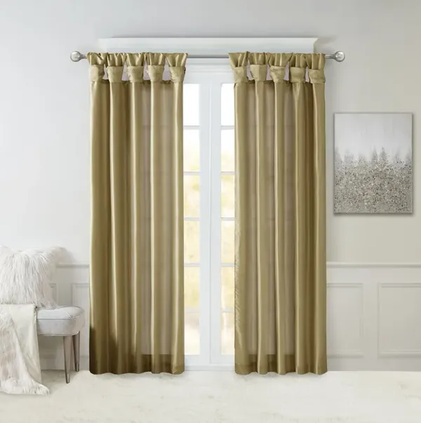 Madison Park Emilia Bronze Twist Tab Lined Window Curtain Panel