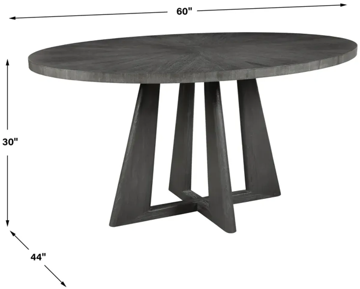 Pulsar Round Gray Walnut Dining Table