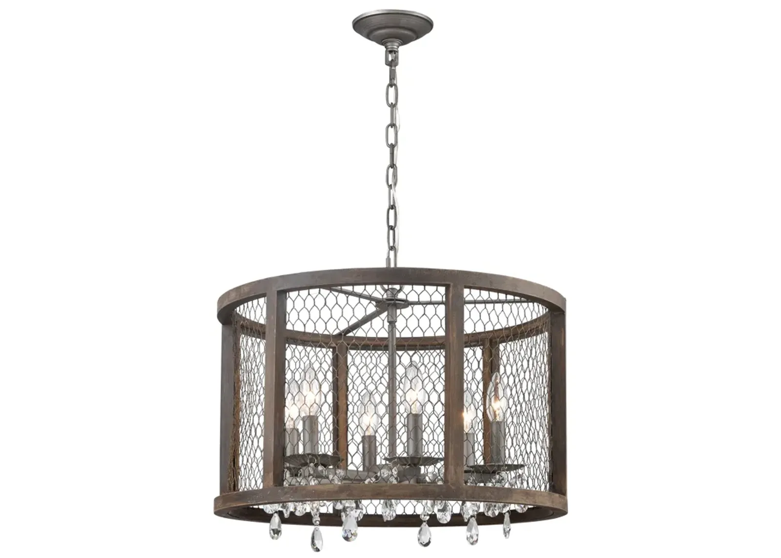 Renaissance Invention 20" Wide 6-Light Pendant - Weathered Zinc