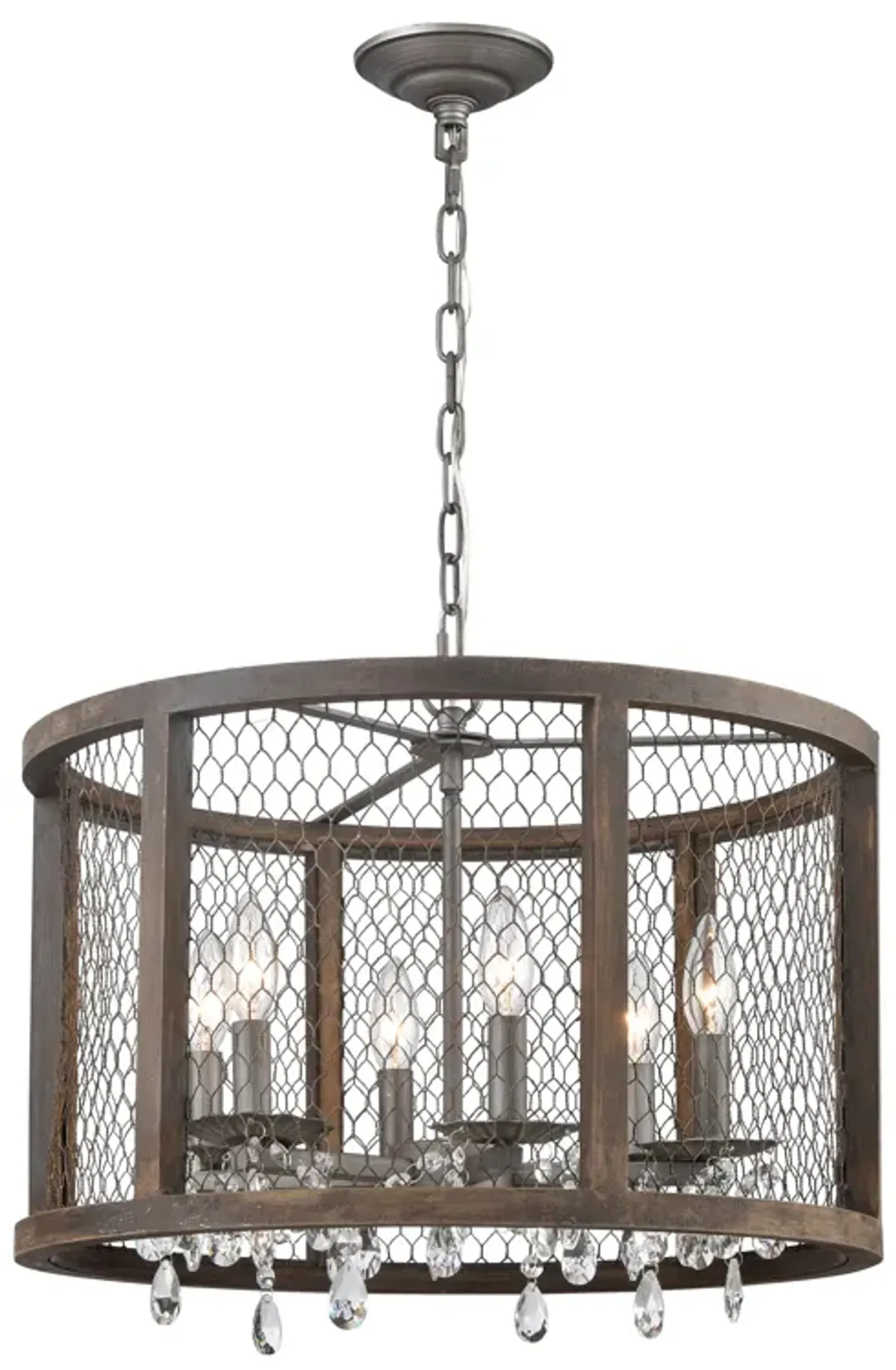 Renaissance Invention 20" Wide 6-Light Pendant - Weathered Zinc