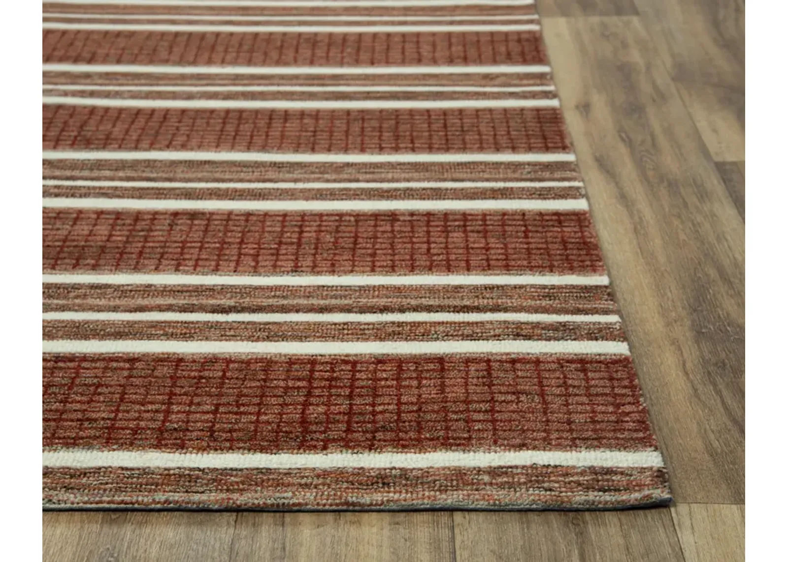 Katana Rust/Multi Stripe Wool 2'6" x 8' Runner Rug