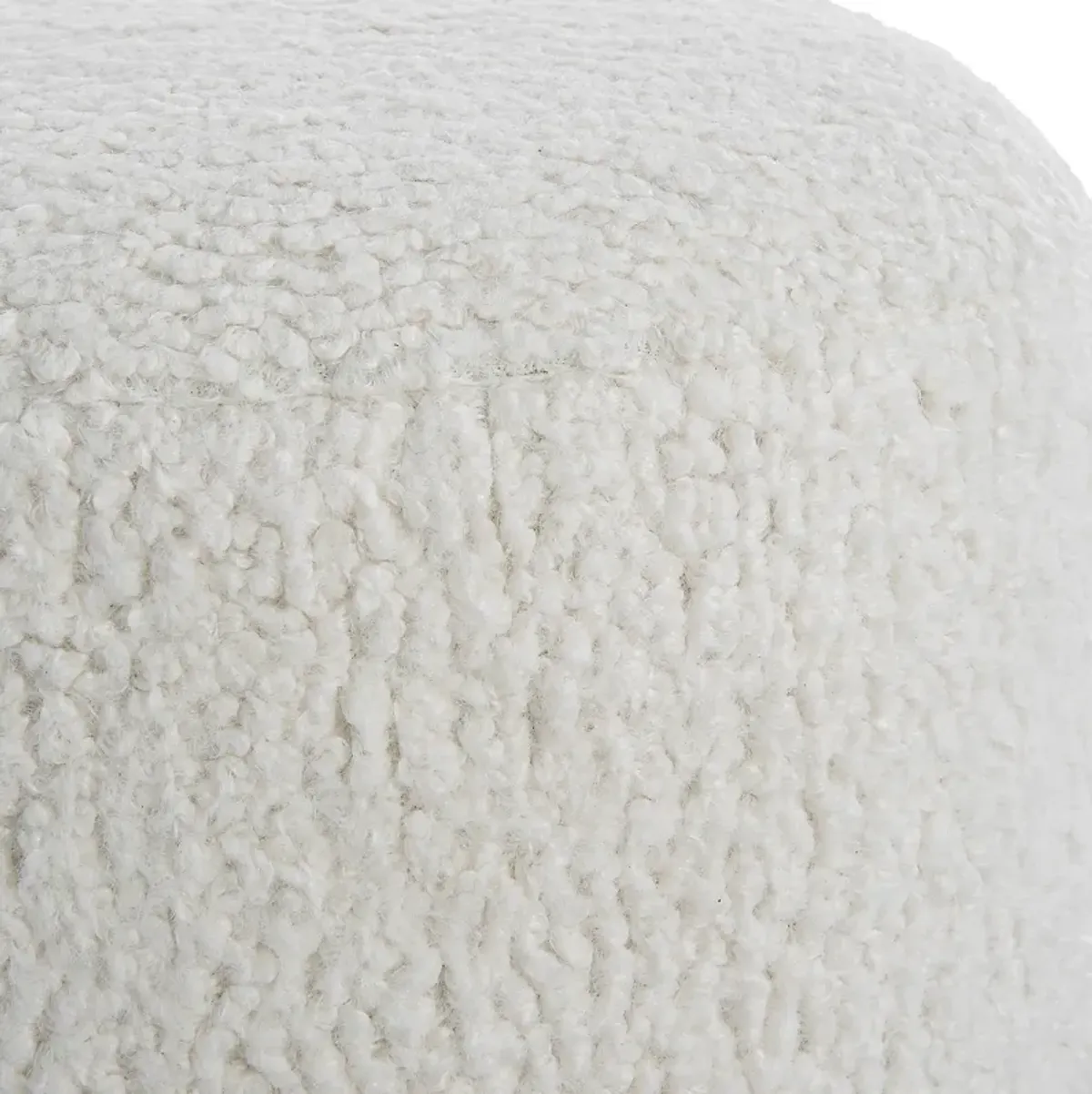 Arles White Shearling Brass Ottoman