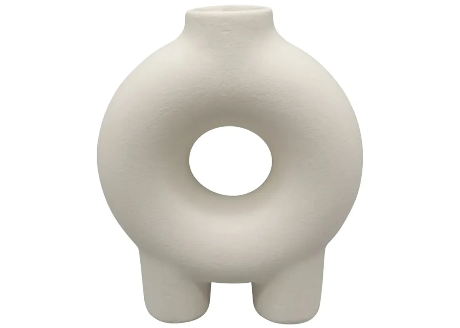 Cer, 7" Donut Footed Vase, Cotton