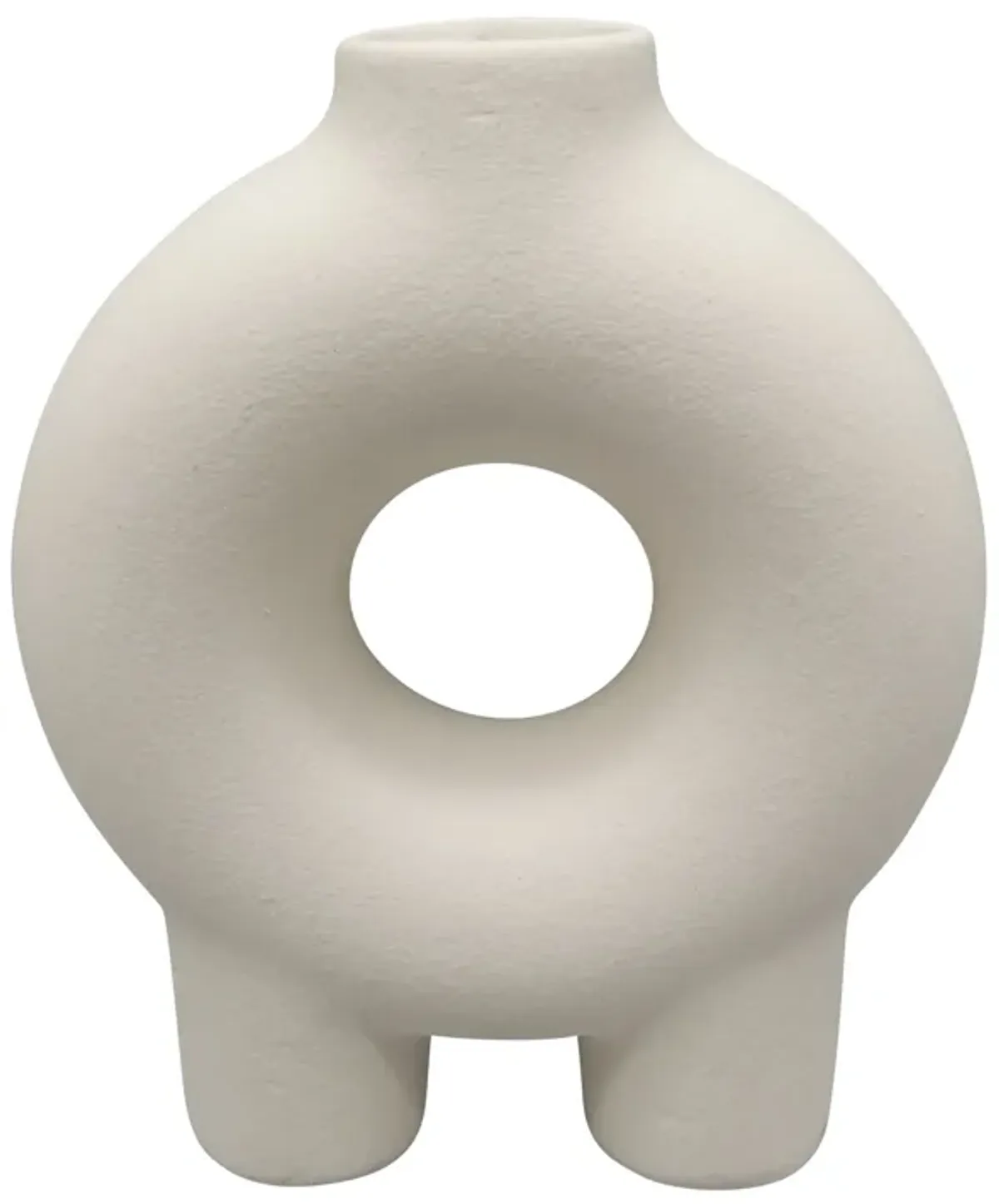 Cer, 7" Donut Footed Vase, Cotton