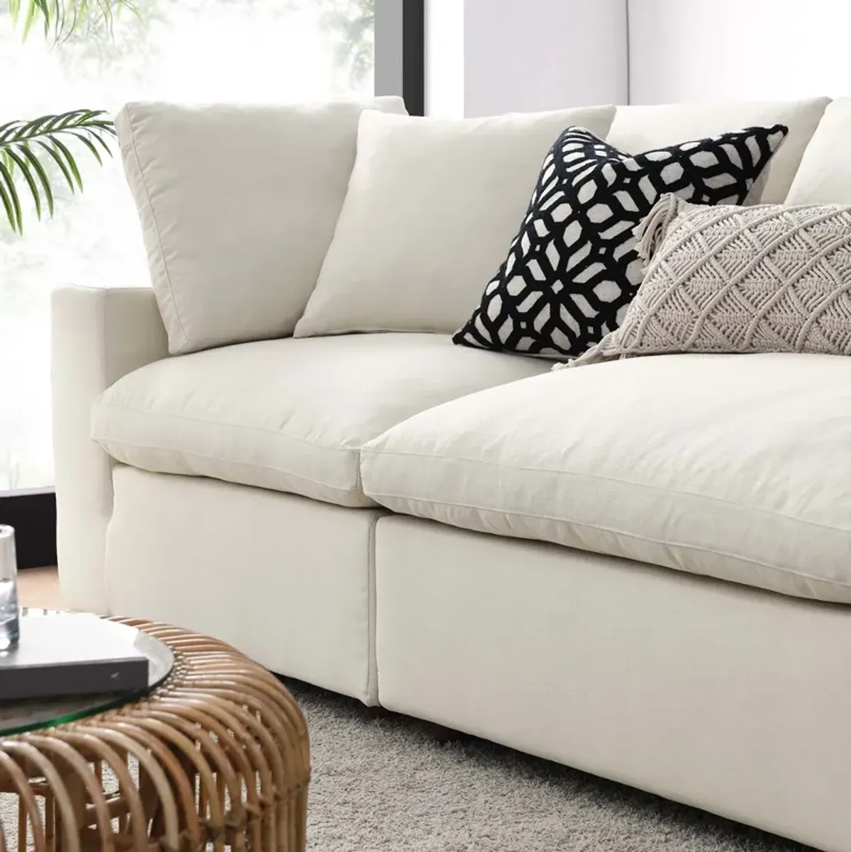 Commix Down Filled Overstuffed 4-Piece Modular Sofa