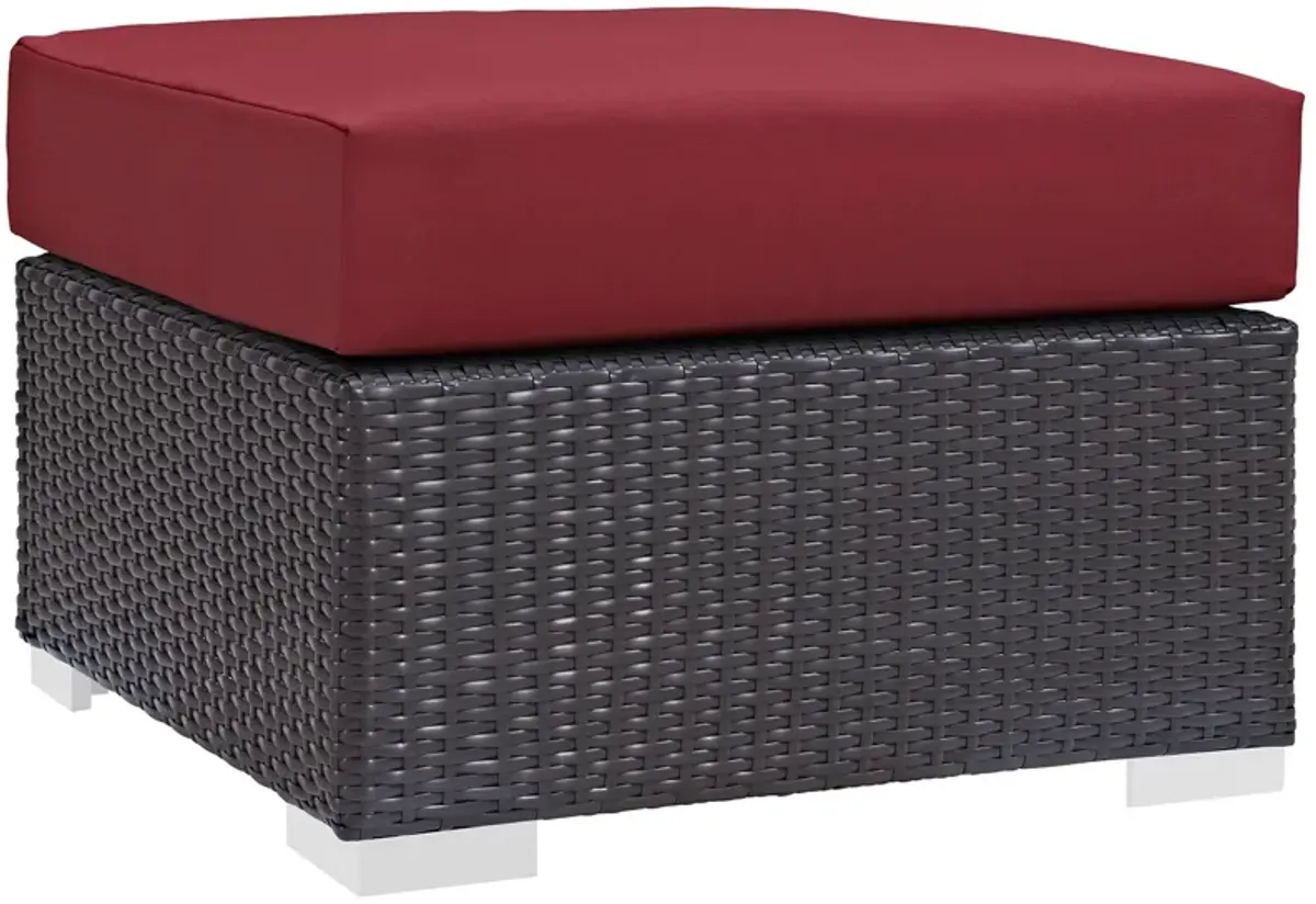 Convene Outdoor Patio Fabric Square Ottoman