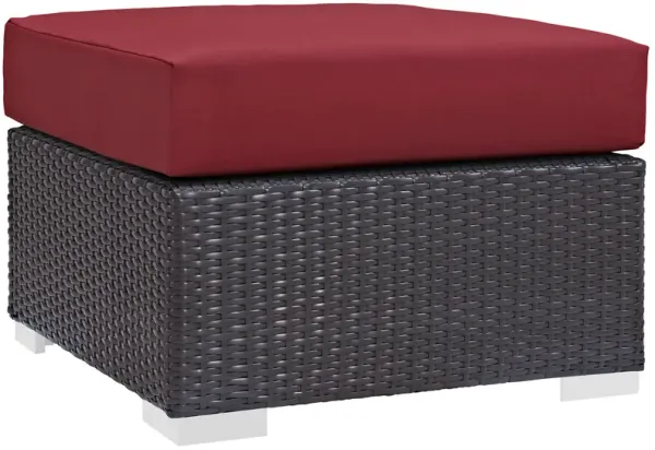 Convene Outdoor Patio Fabric Square Ottoman