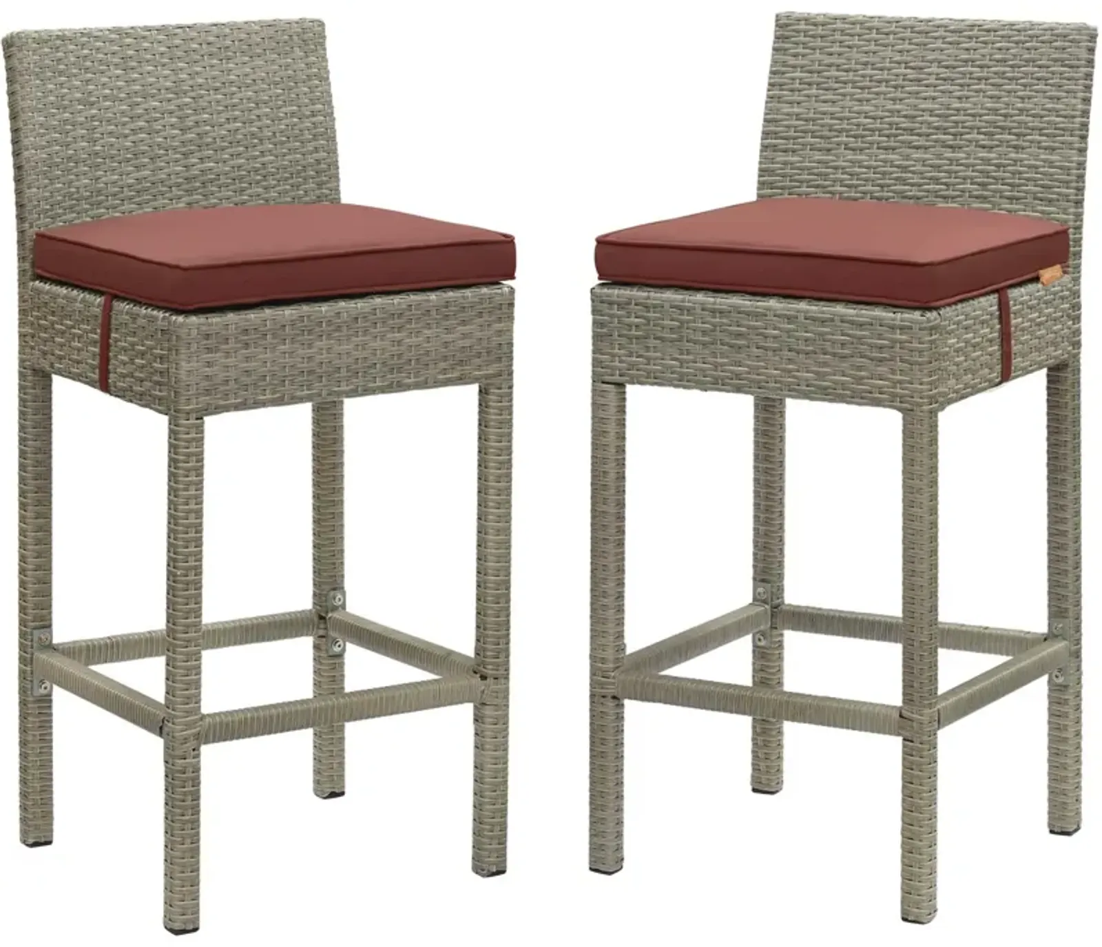 Conduit Bar Stool Outdoor Patio Wicker Rattan Set of 2