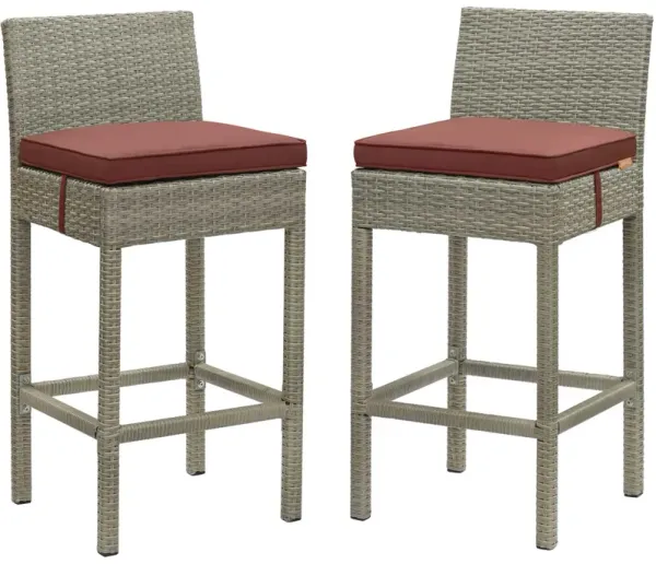 Conduit Bar Stool Outdoor Patio Wicker Rattan Set of 2