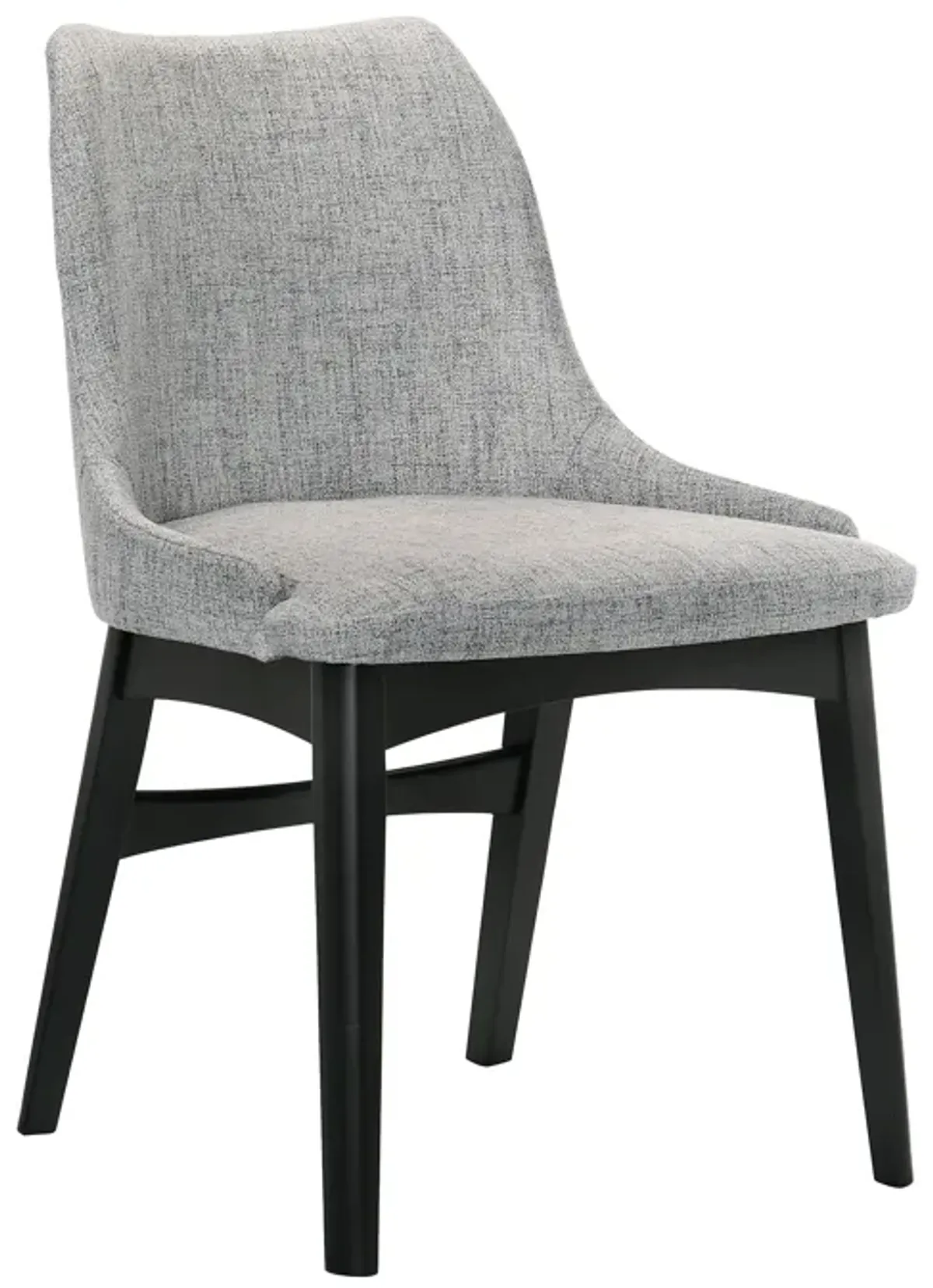 Azalea Gray Fabric and Black Wood Dining Side Chairs - Set of 2