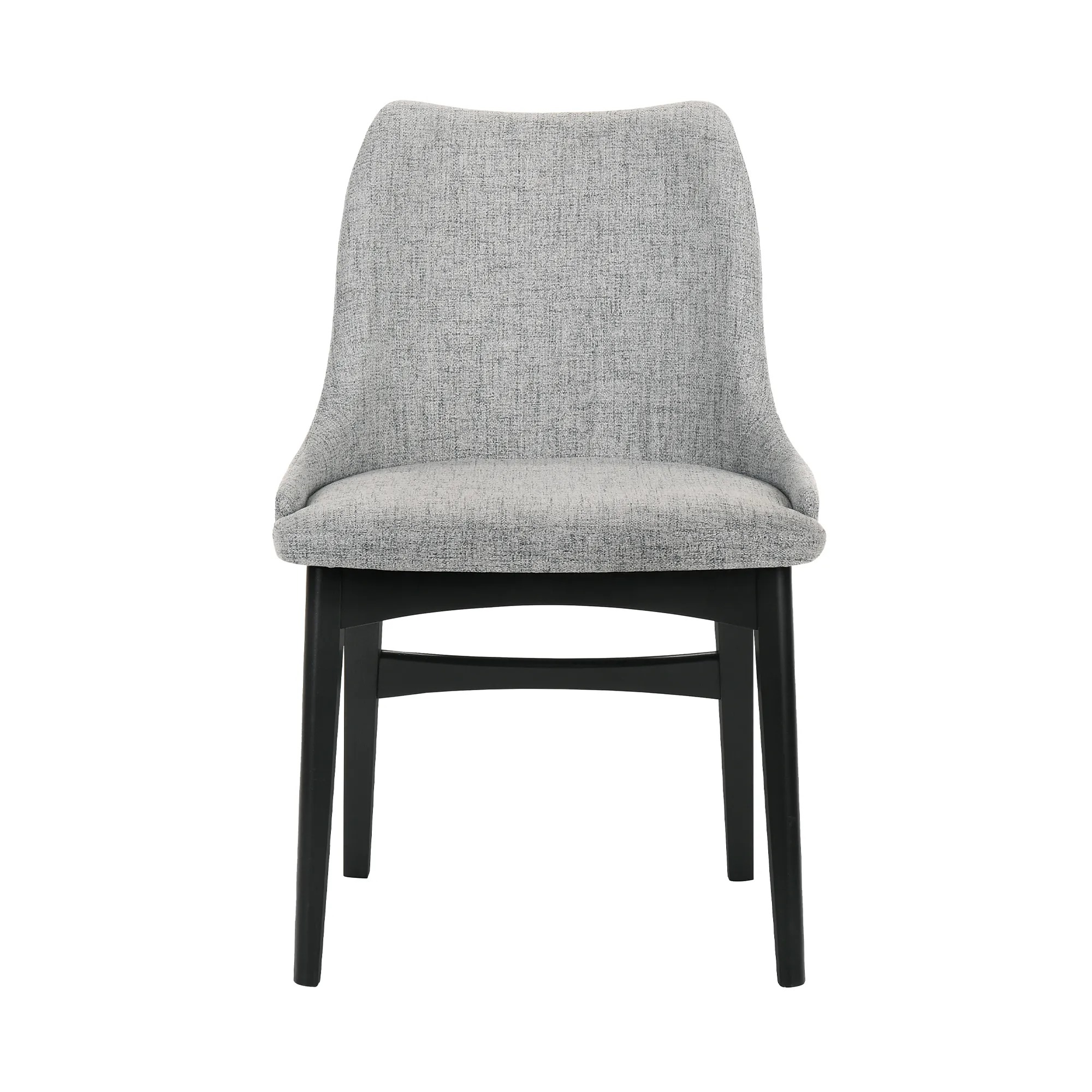 Azalea Gray Fabric and Black Wood Dining Side Chairs - Set of 2