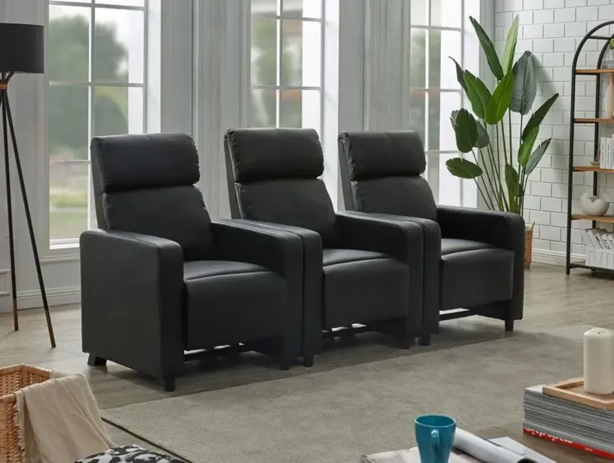 Toohey Upholstered Tufted Recliner Living Room Set Black