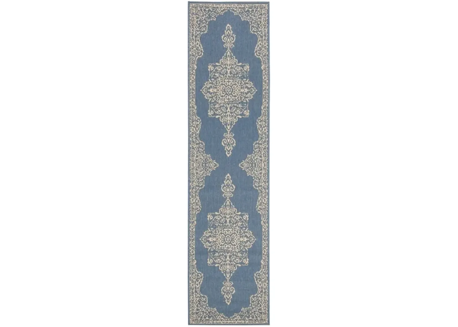 Safavieh BEACH HOUSE Collection BHS180N-28 Cream / Blue 2'-2" X 8'