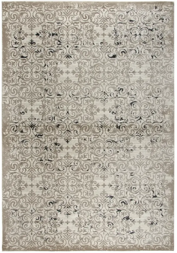 Panache Beige/Taupe Medallion Polypropylene 5'3" x 7'6" Rectangle Rug