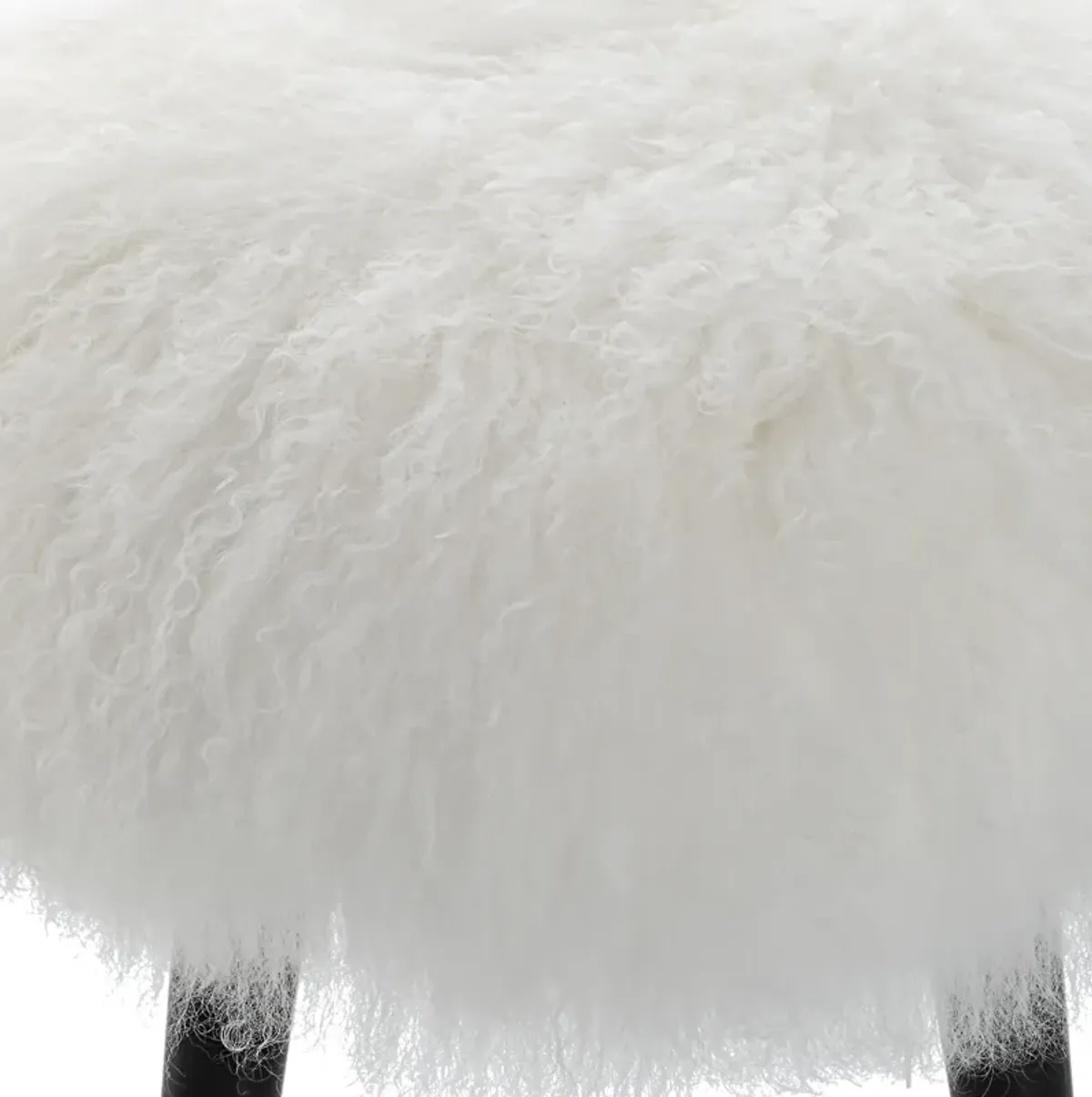 Wooly Sheepskin Accent Stool