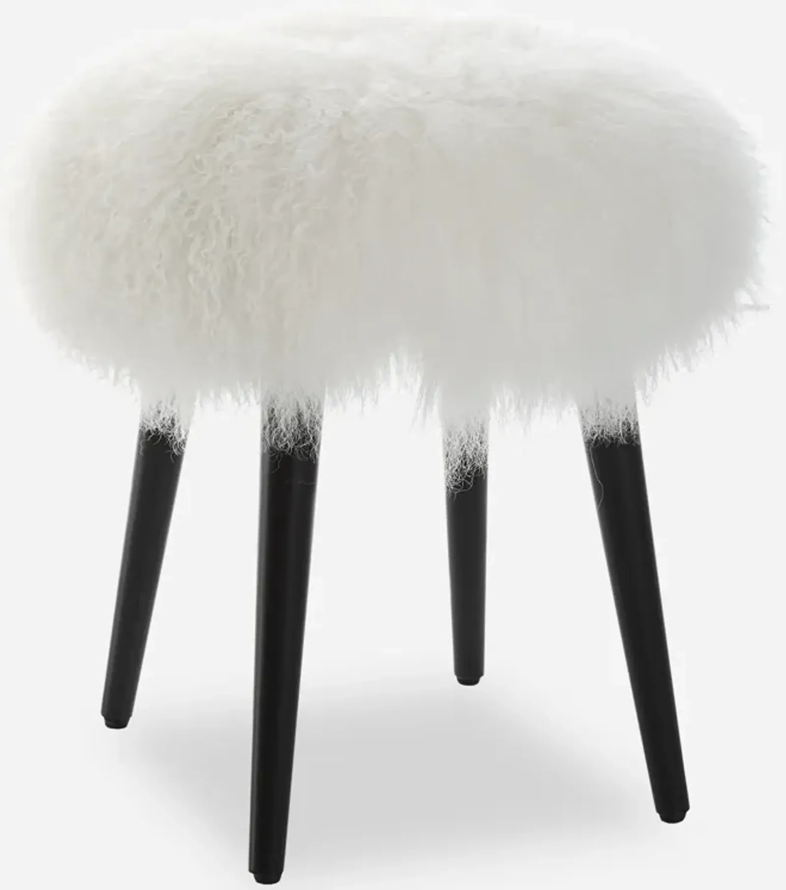 Wooly Sheepskin Accent Stool