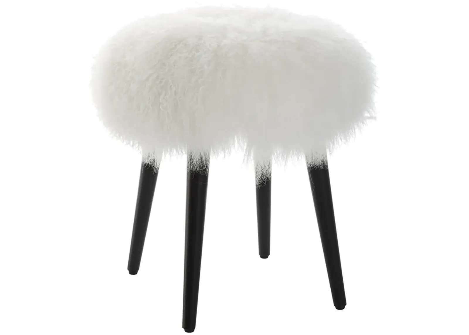 Wooly Sheepskin Accent Stool