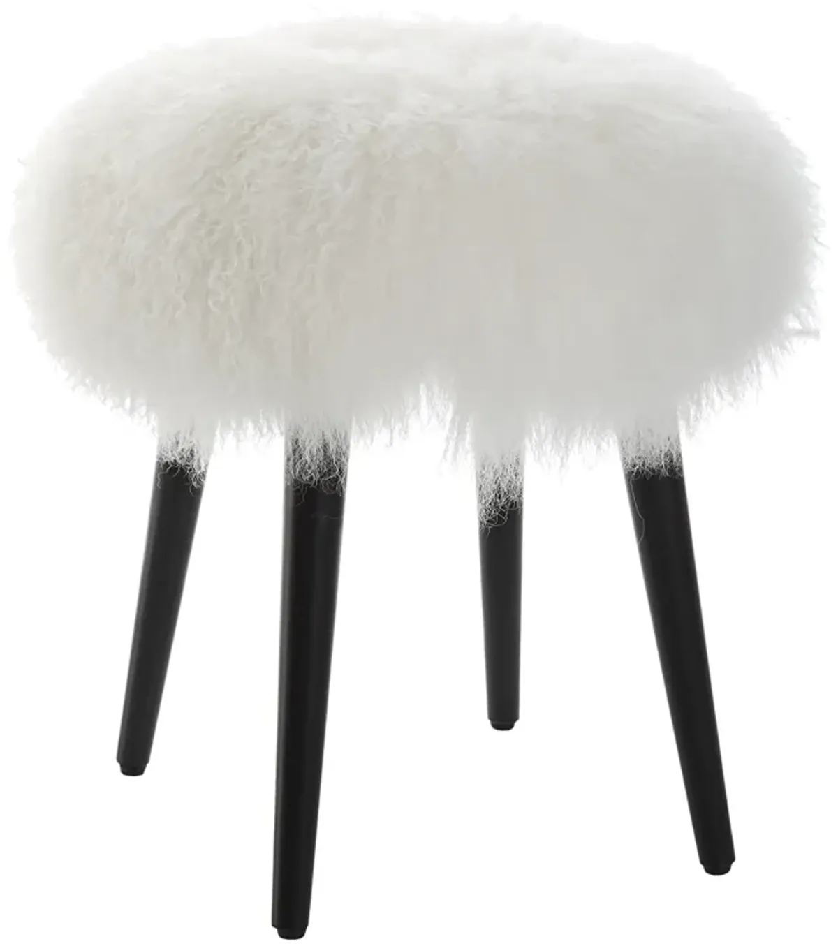 Wooly Sheepskin Accent Stool