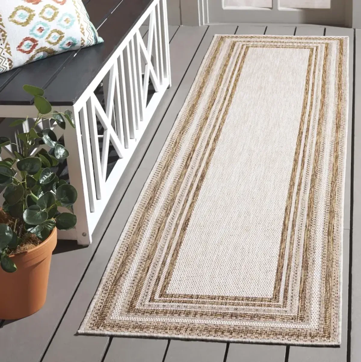 BEACH HOUSE 284 BEIGE  2'-2' x 8' Runner Rug