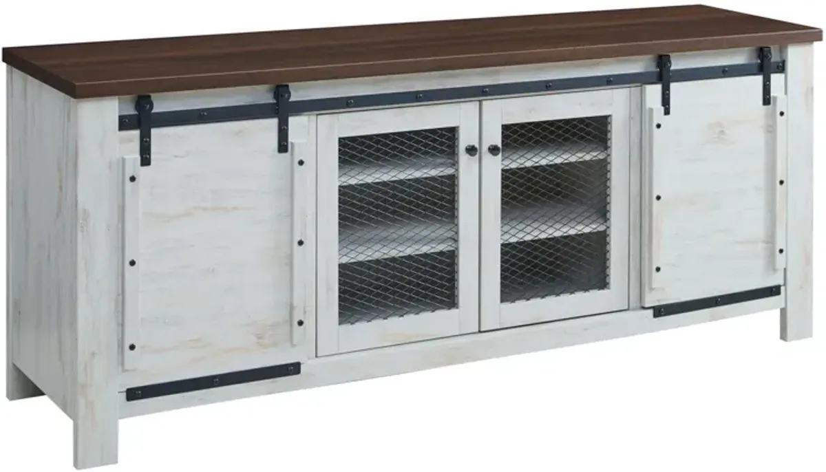 Bennington Rustic Sliding Door Media Console