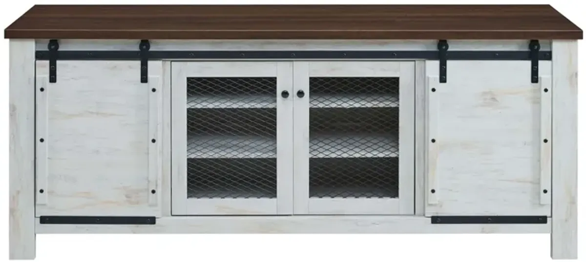 Bennington Rustic Sliding Door Media Console