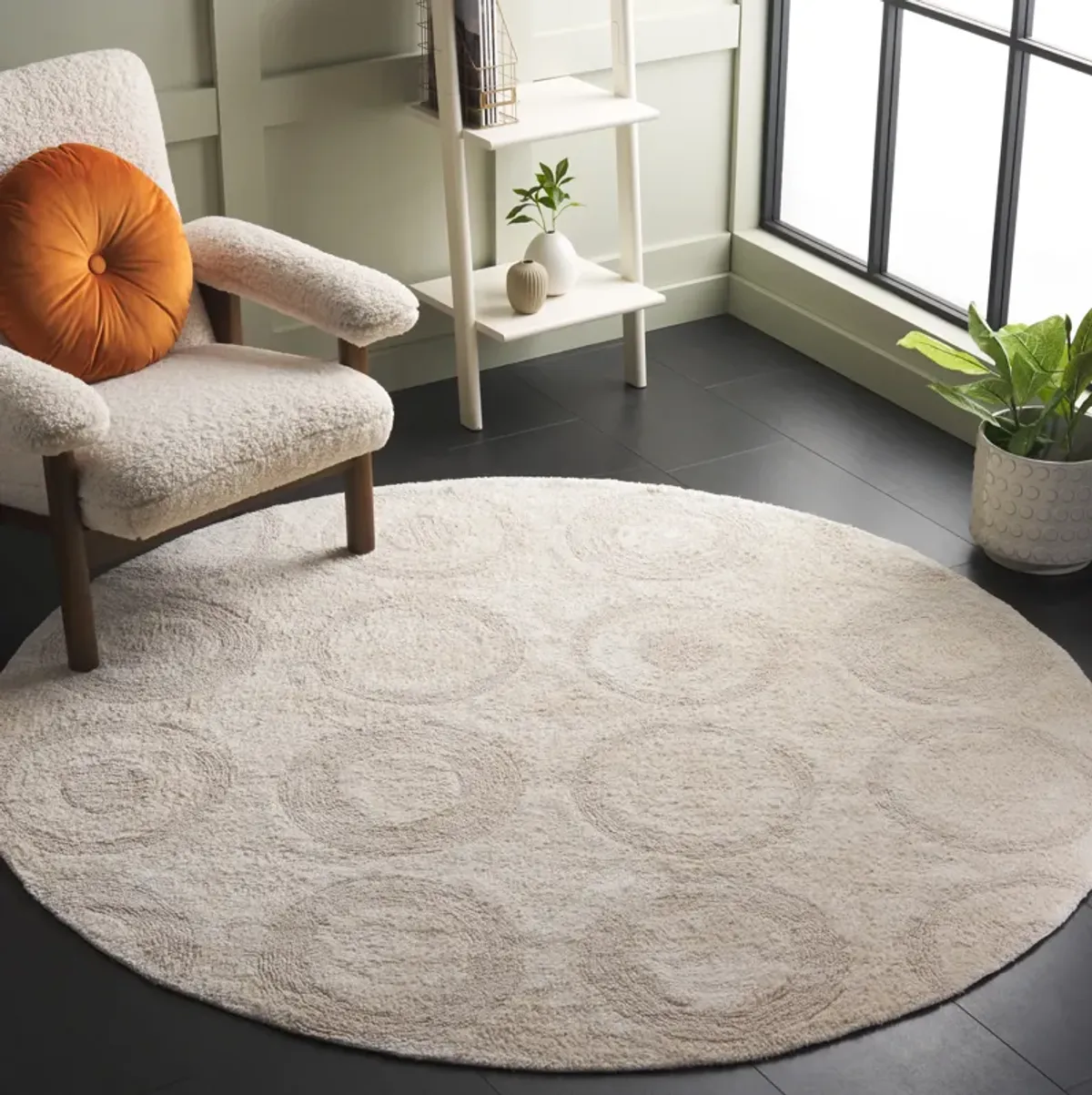 EASY CARE Hand Woven 6' x 6' Round area rug