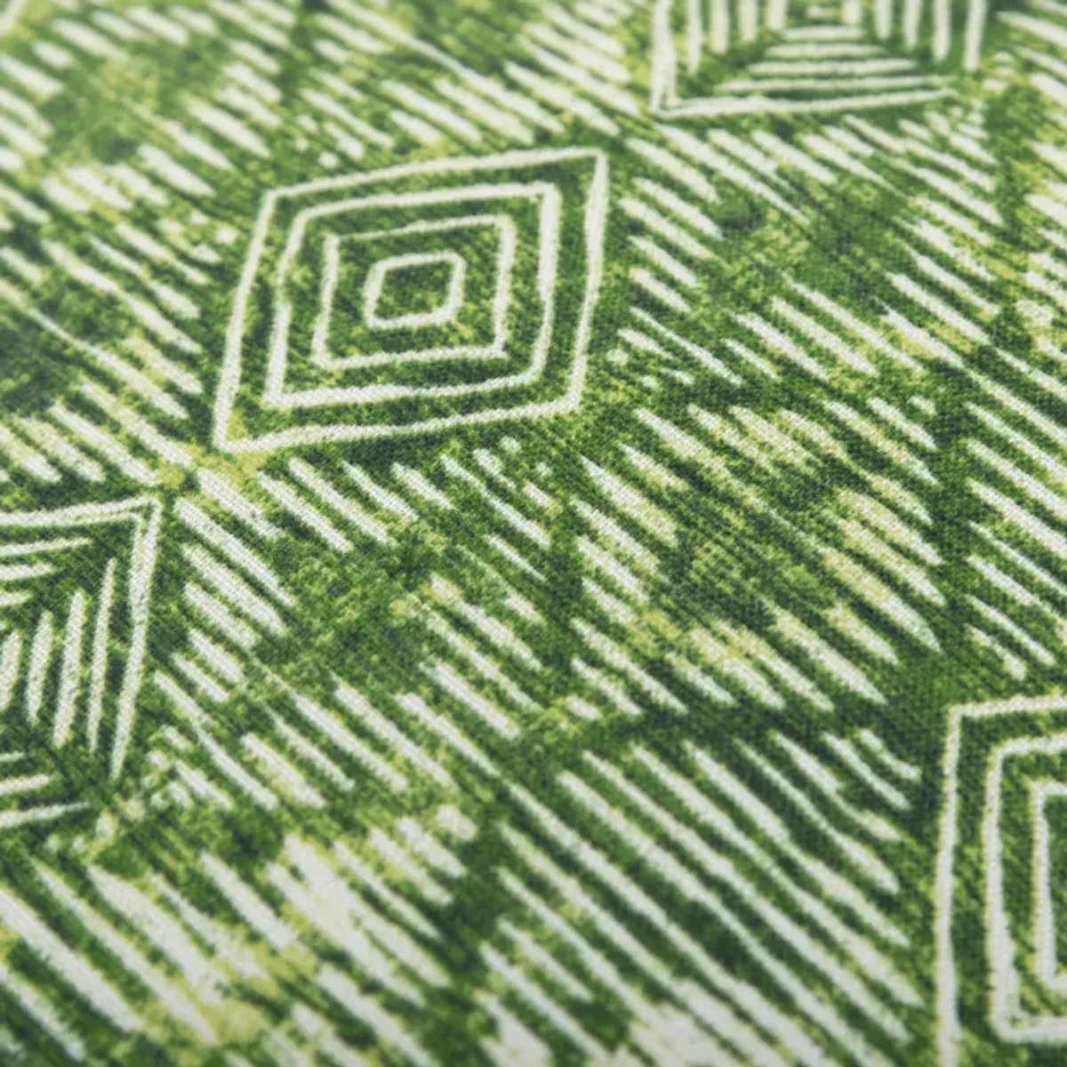 Indoor/Outdoor Batik Pattern Dark Green Pillow