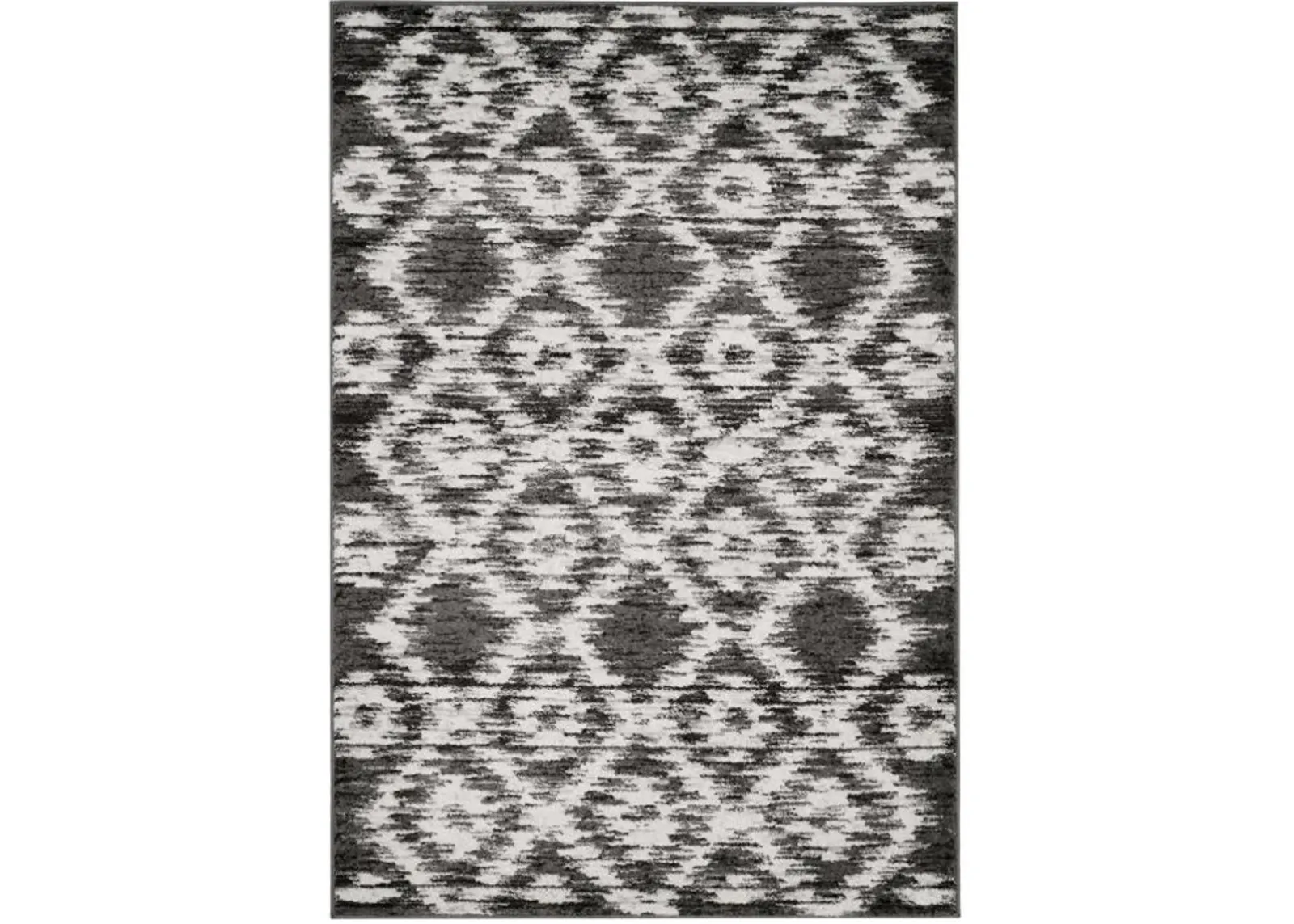 Adirondack Contemporary Charcoal / Ivory 4' X 6' Powerloomed Rug