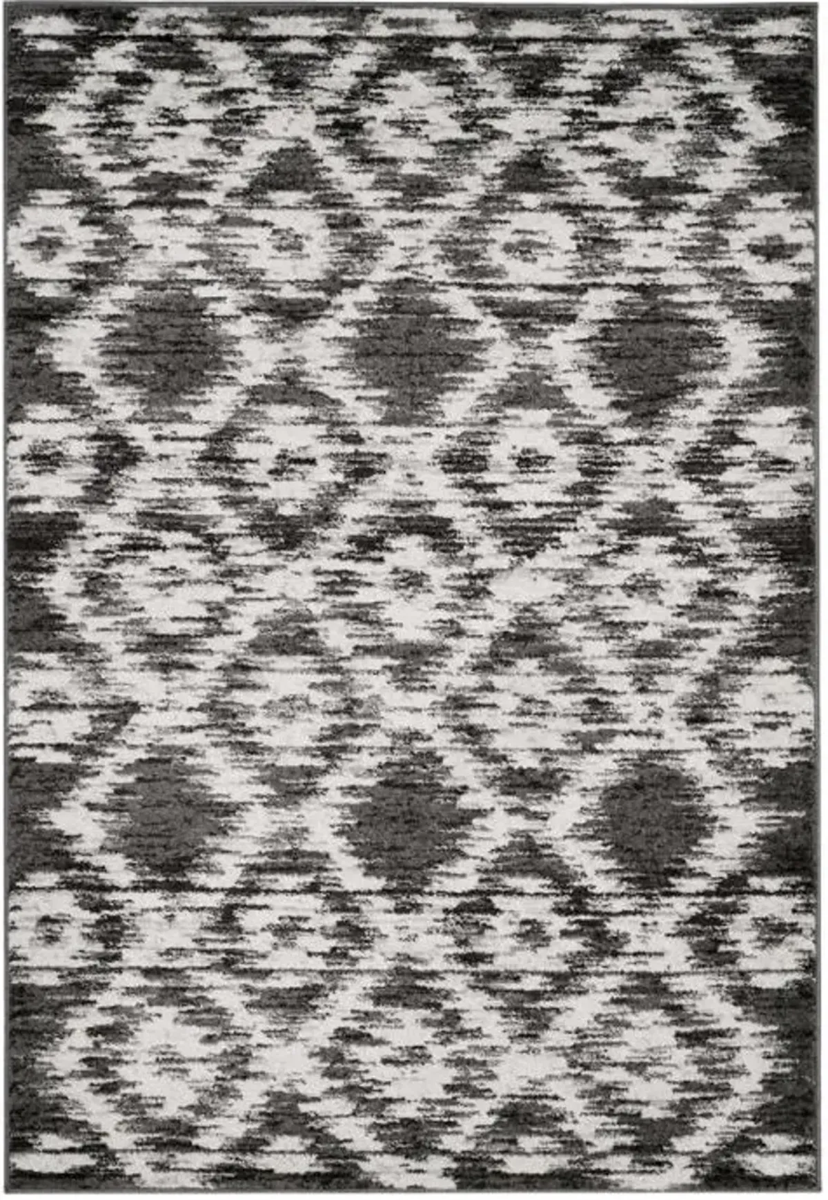 Adirondack Contemporary Charcoal / Ivory 4' X 6' Powerloomed Rug