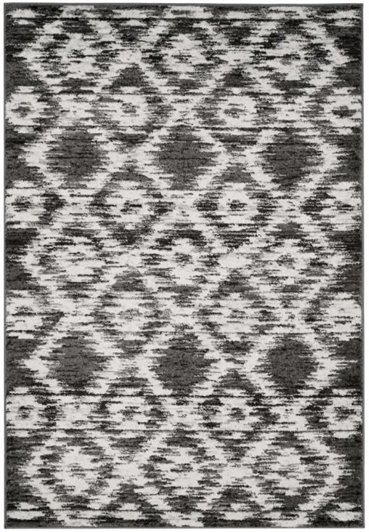 Adirondack Contemporary Charcoal / Ivory 4' X 6' Powerloomed Rug