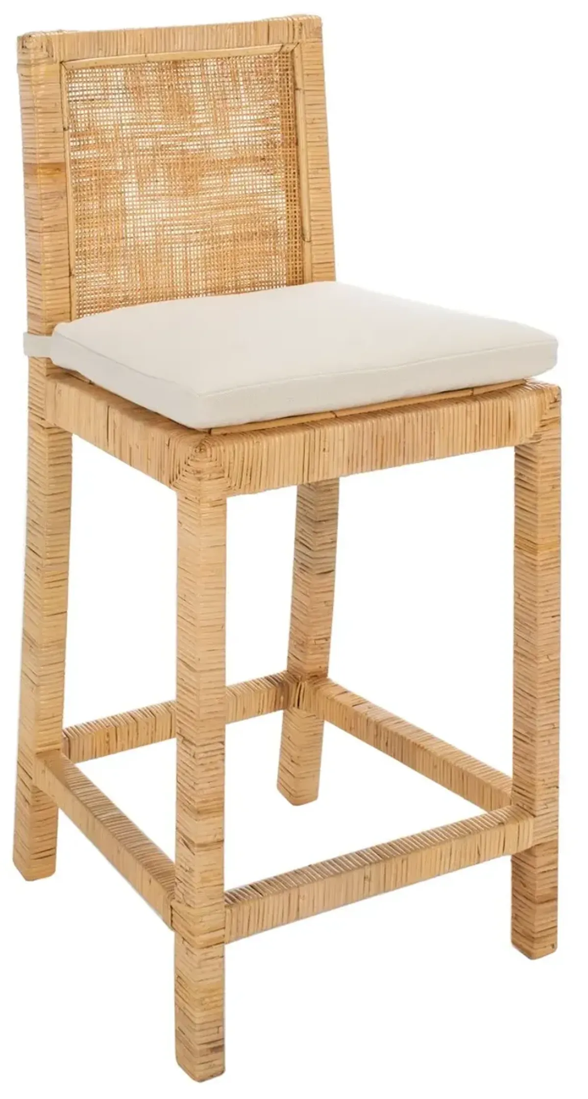 TOJO CANE COUNTER STOOL W/ CUSHION