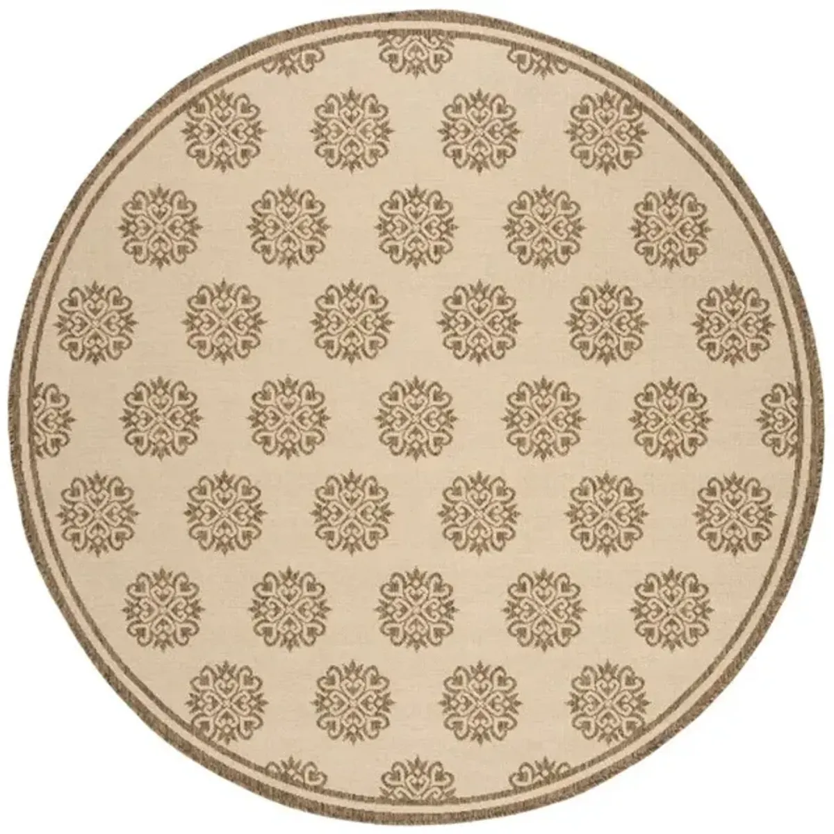 LINDEN 181 Collection LND181A-6R Cream / Beige 6'-7" X 6'-7" Round