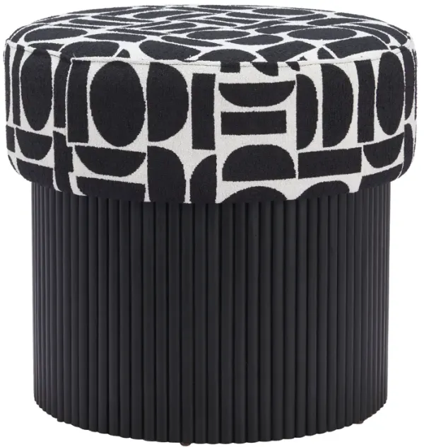Boto Storage Ottoman Black & White