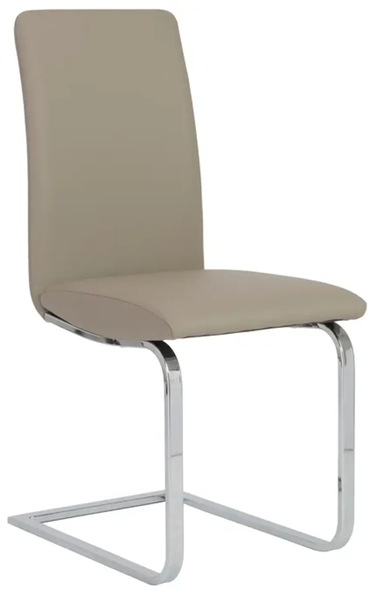 Cinzia Dining Chair in Taupe with Chrome Legs - Set of 2