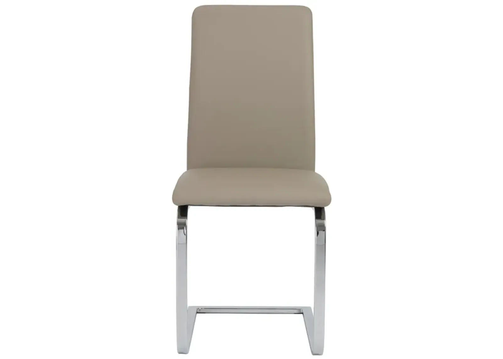 Cinzia Dining Chair in Taupe with Chrome Legs - Set of 2