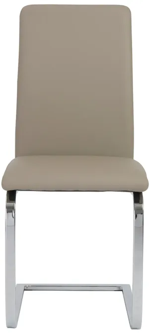 Cinzia Dining Chair in Taupe with Chrome Legs - Set of 2