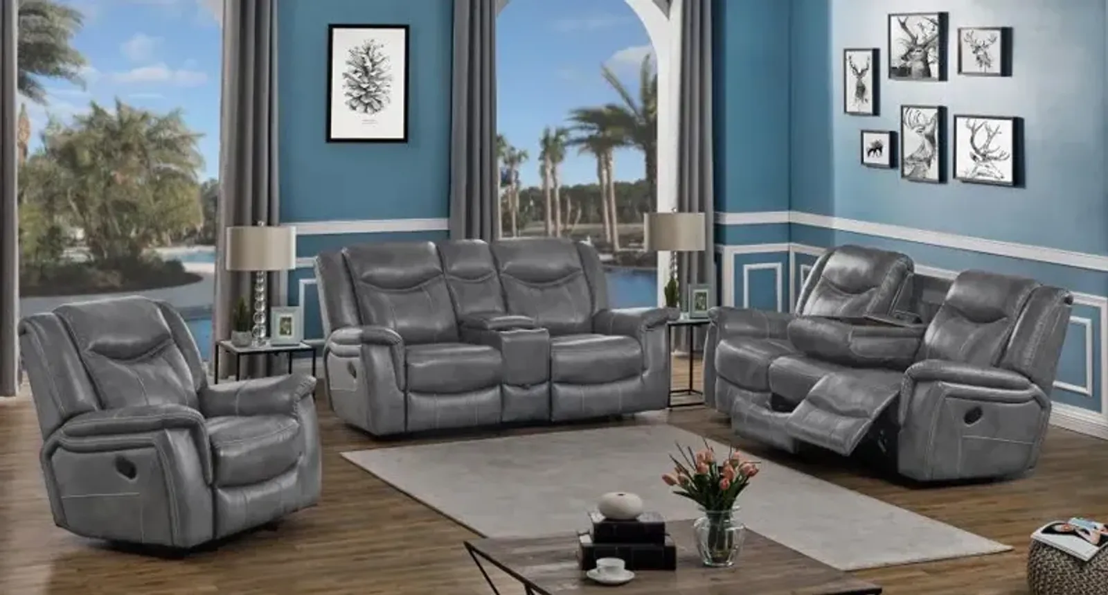 Conrad 3-piece Living Room Set Grey