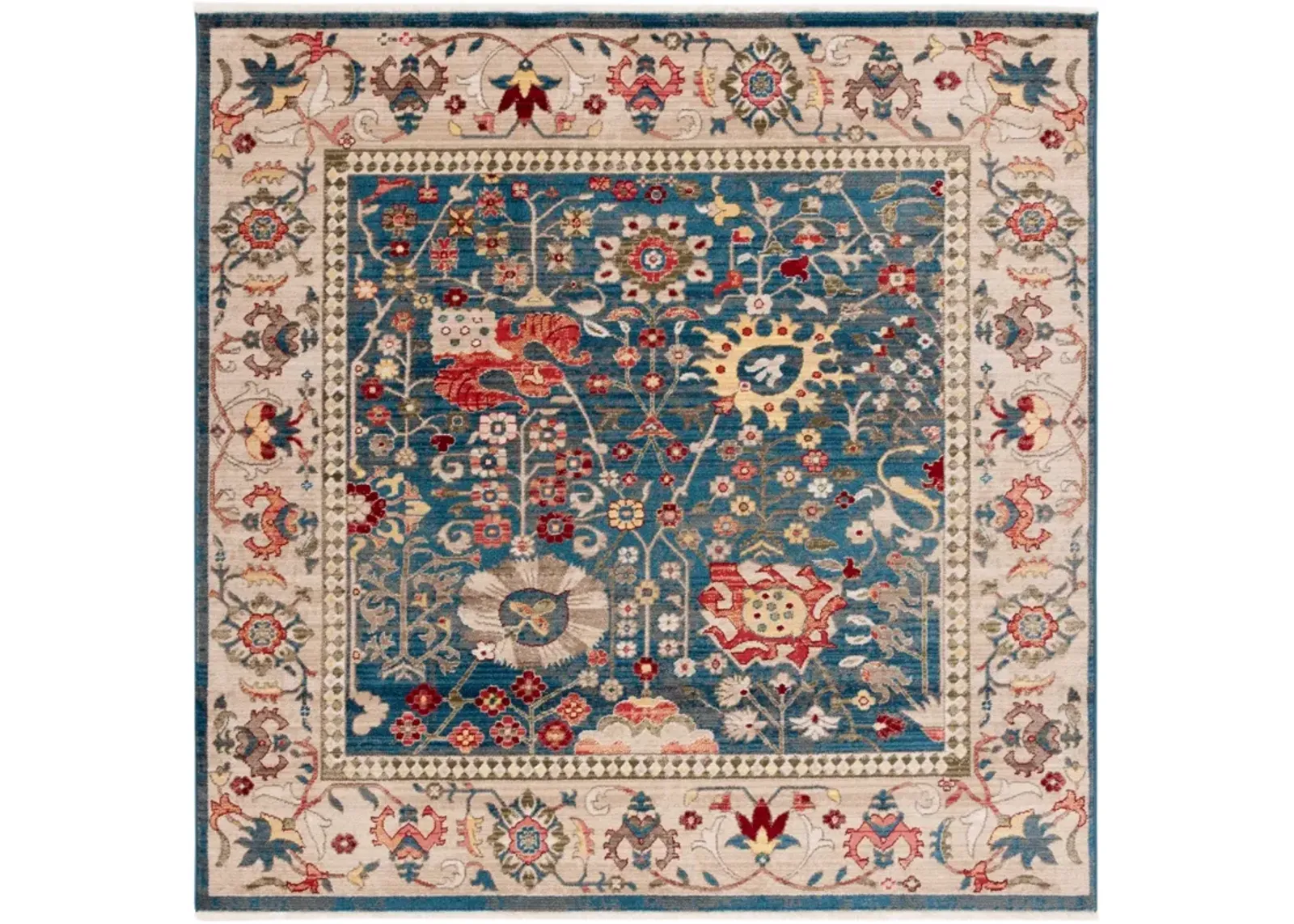 KASHAN 303 BLUE  3'-3' x 3'-3' Square Square Rug