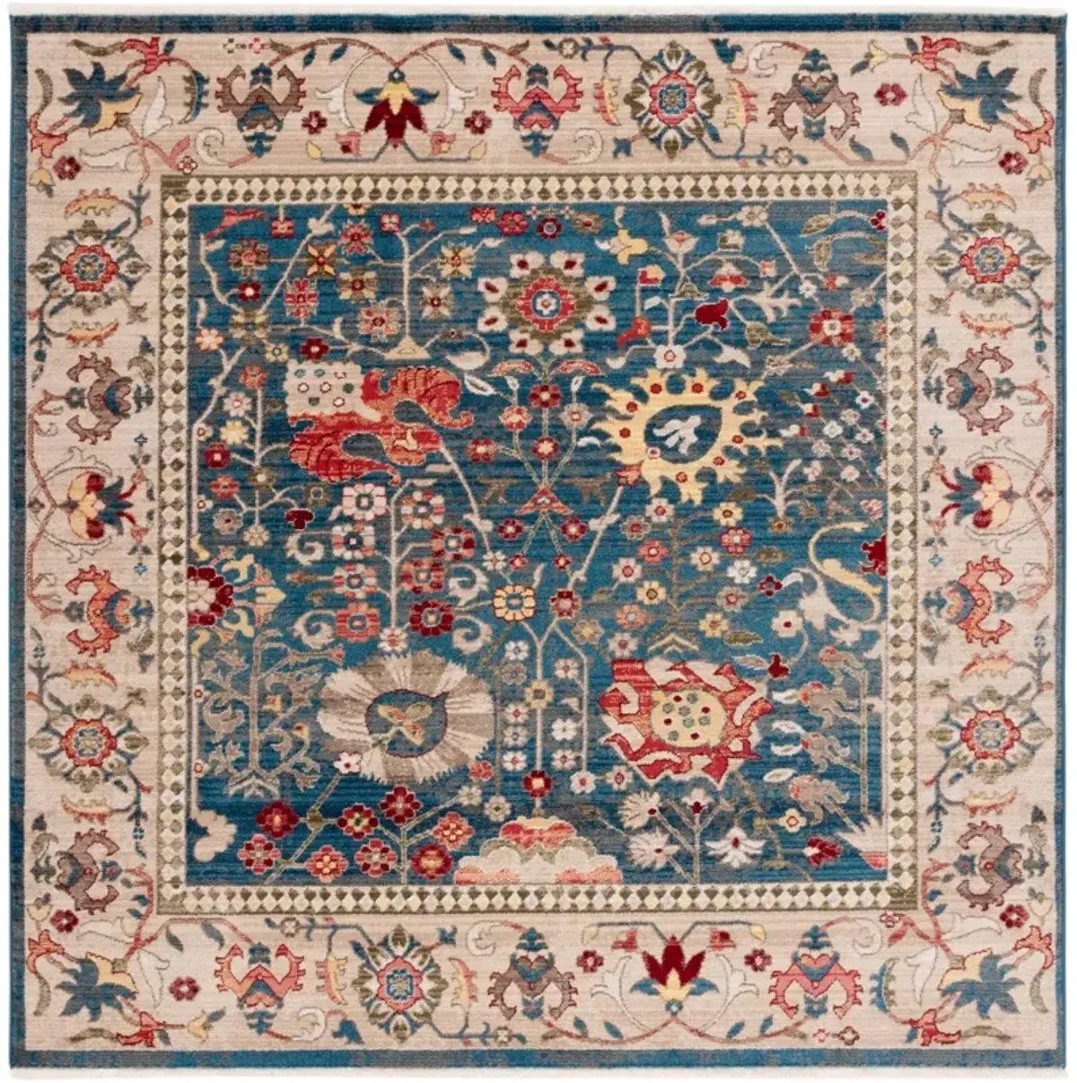 KASHAN 303 BLUE  3'-3' x 3'-3' Square Square Rug