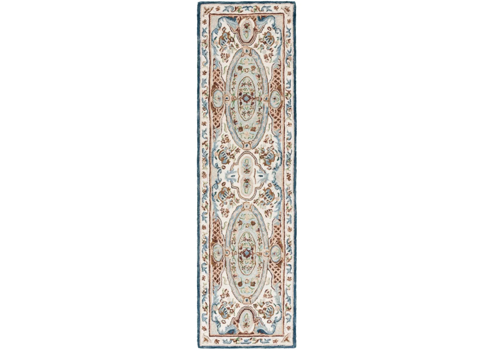 AUBUSSON 202 IVORY  2'-3' x 8' Runner Rug