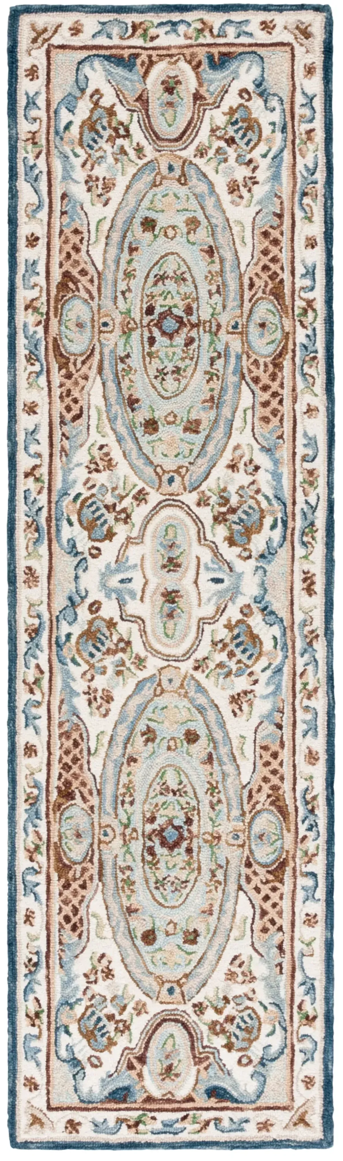 AUBUSSON 202 IVORY  2'-3' x 8' Runner Rug