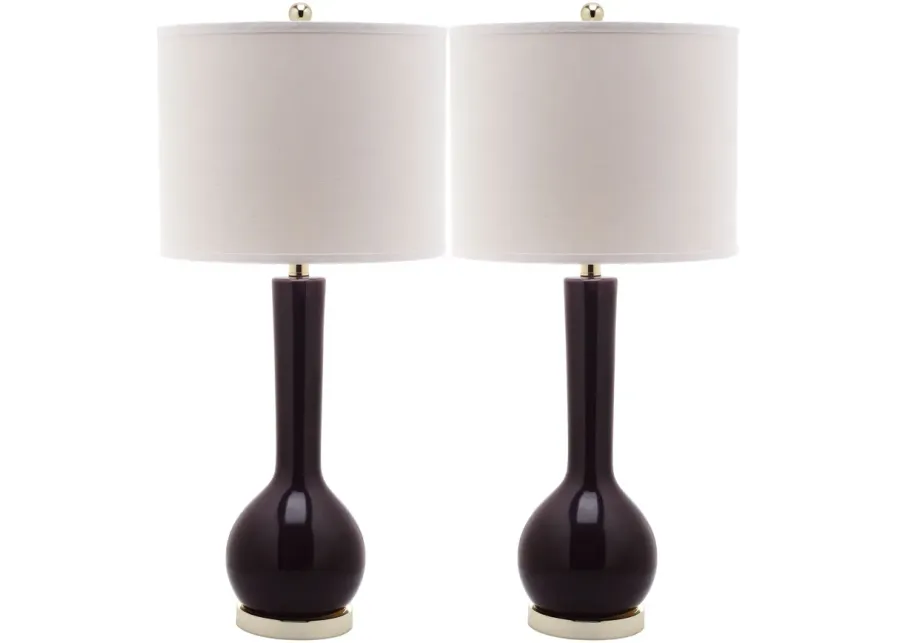 Mae 30.5-Inch H Long Neck Ceramic Table Lamp - Set of 2