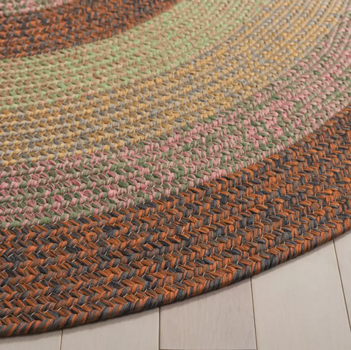 BRAIDED Hand Woven 4' x 6' Oval area rug