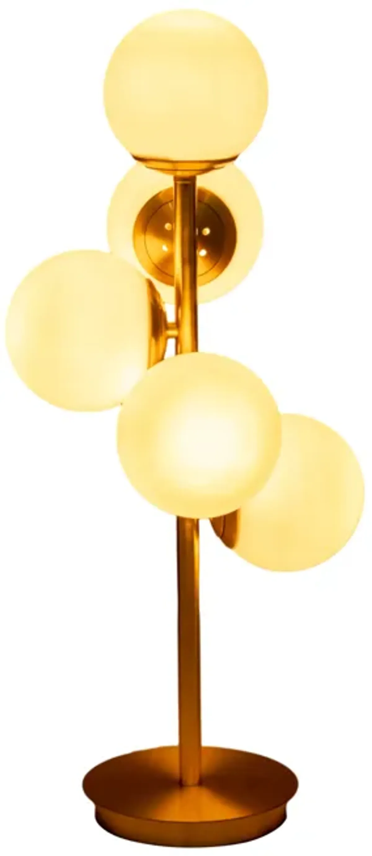 Glass 26" Frosted Globe Table Lamp, Gold